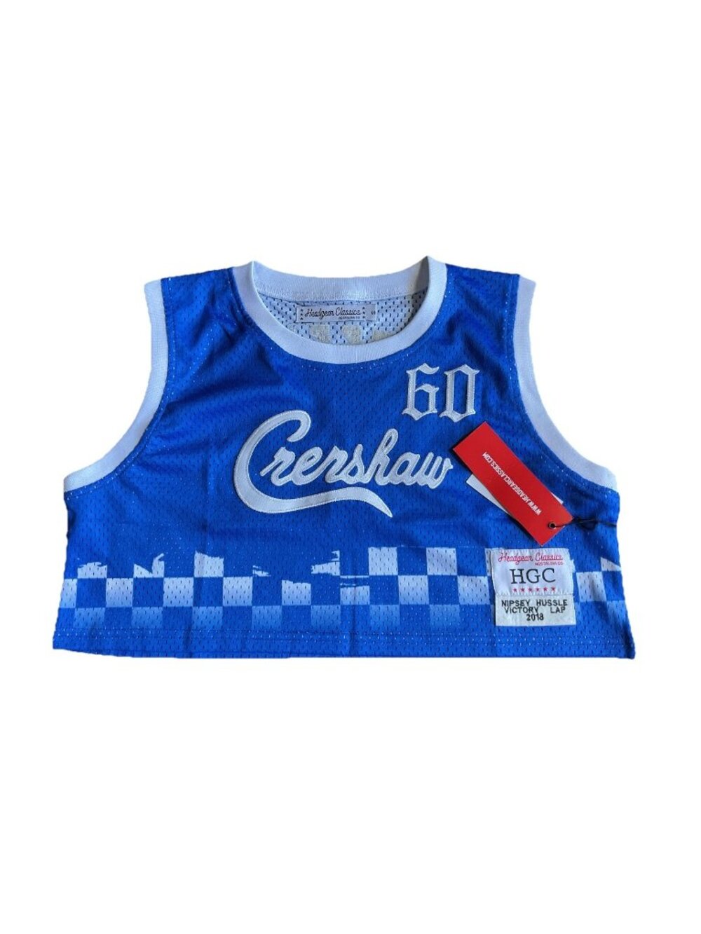 Creshsaw 60 Cropped Blue & White Jersey Tank Nipsy Hussel Sz Small Headgear NWT